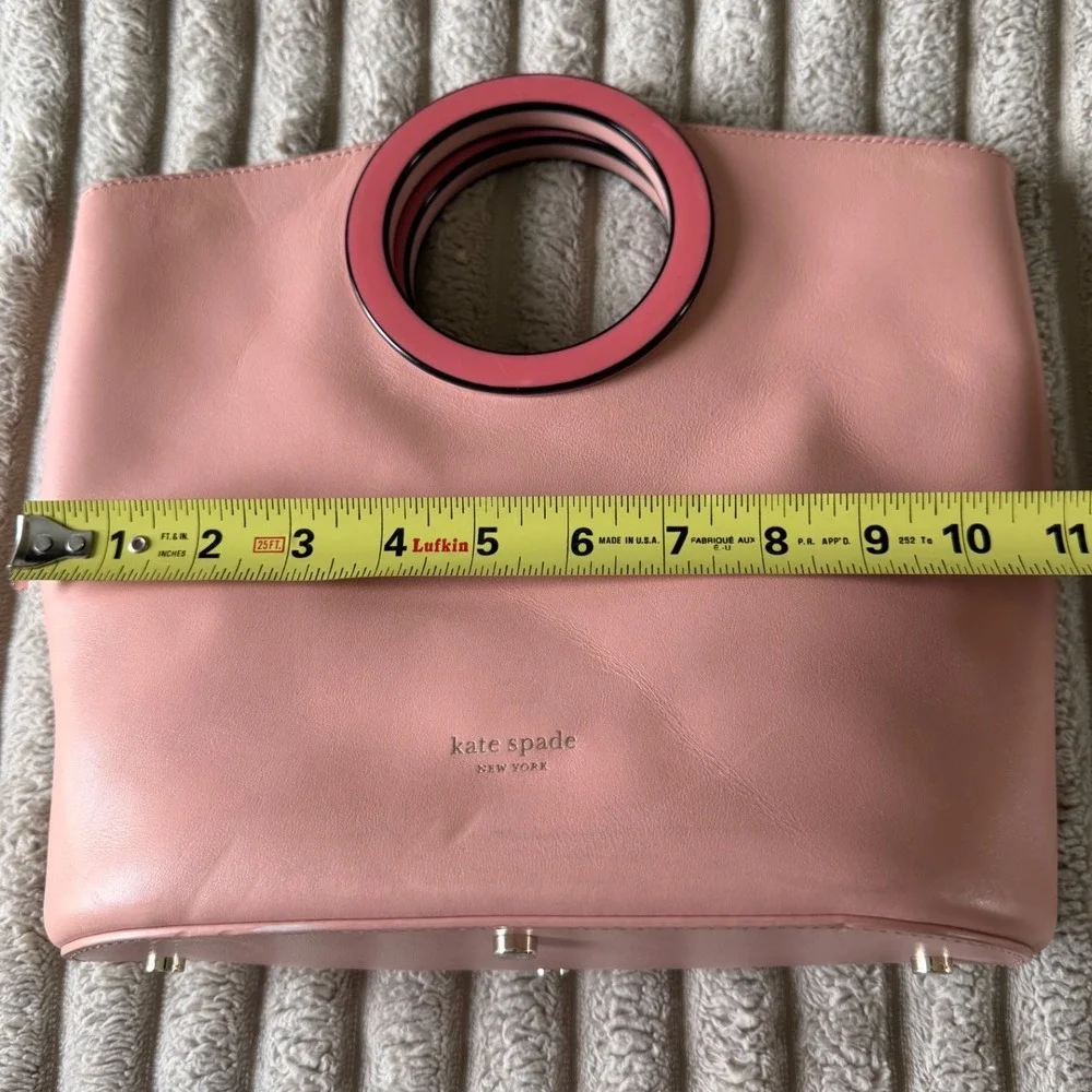 Kate Spade New York Betty Medium Tote Pink Italian Leather Resin Ring Handles